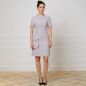 Preview: Tweed-Kleid in Rosa-Mix mit eleganter Tasche